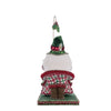 Side angle showing hand-painted details of Mr. and Mrs. Claus Under the Mistletoe, SKU 28-428516, GTIN 810074128544