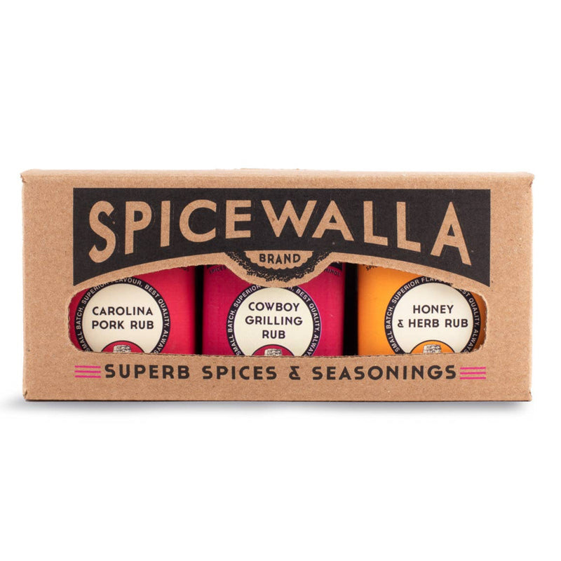 Spicewalla Grill & Roast 3 Pack Gift Collection with Cowboy Grilling Rub, Carolina BBQ Rub, and Honey Herb Rub – SKU 1015-3P GTIN 810022760093