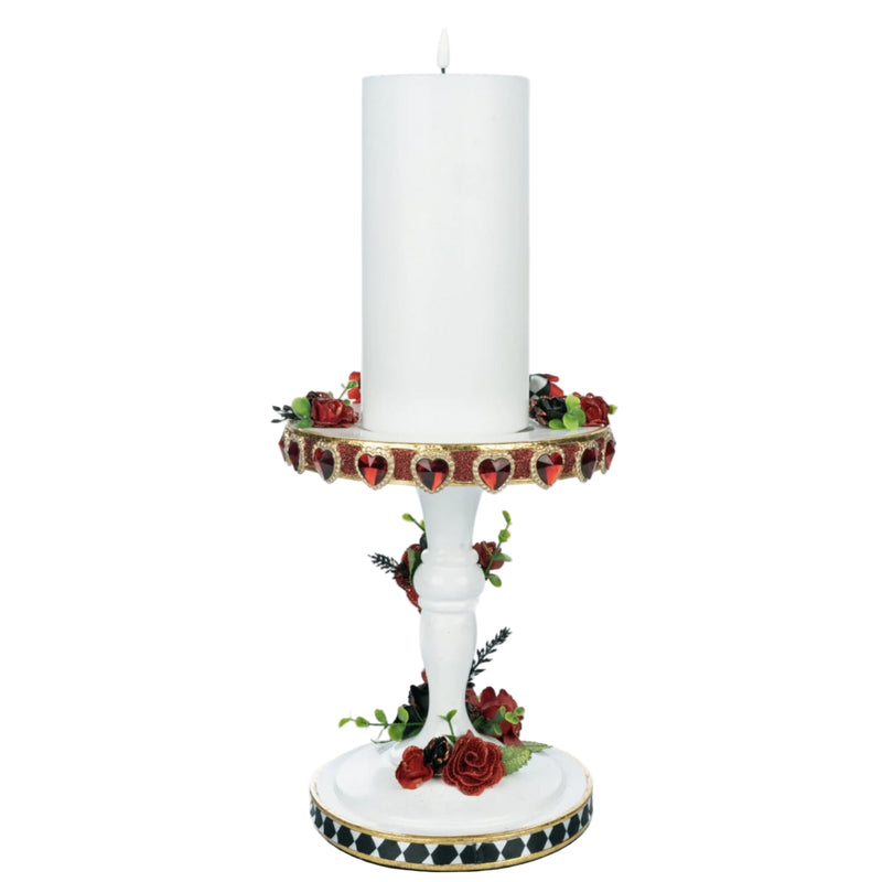 tiny Red Alice collectible candle holder with blond curls and red bow – Katherine’s Collection – SKU 28-428131 back view
