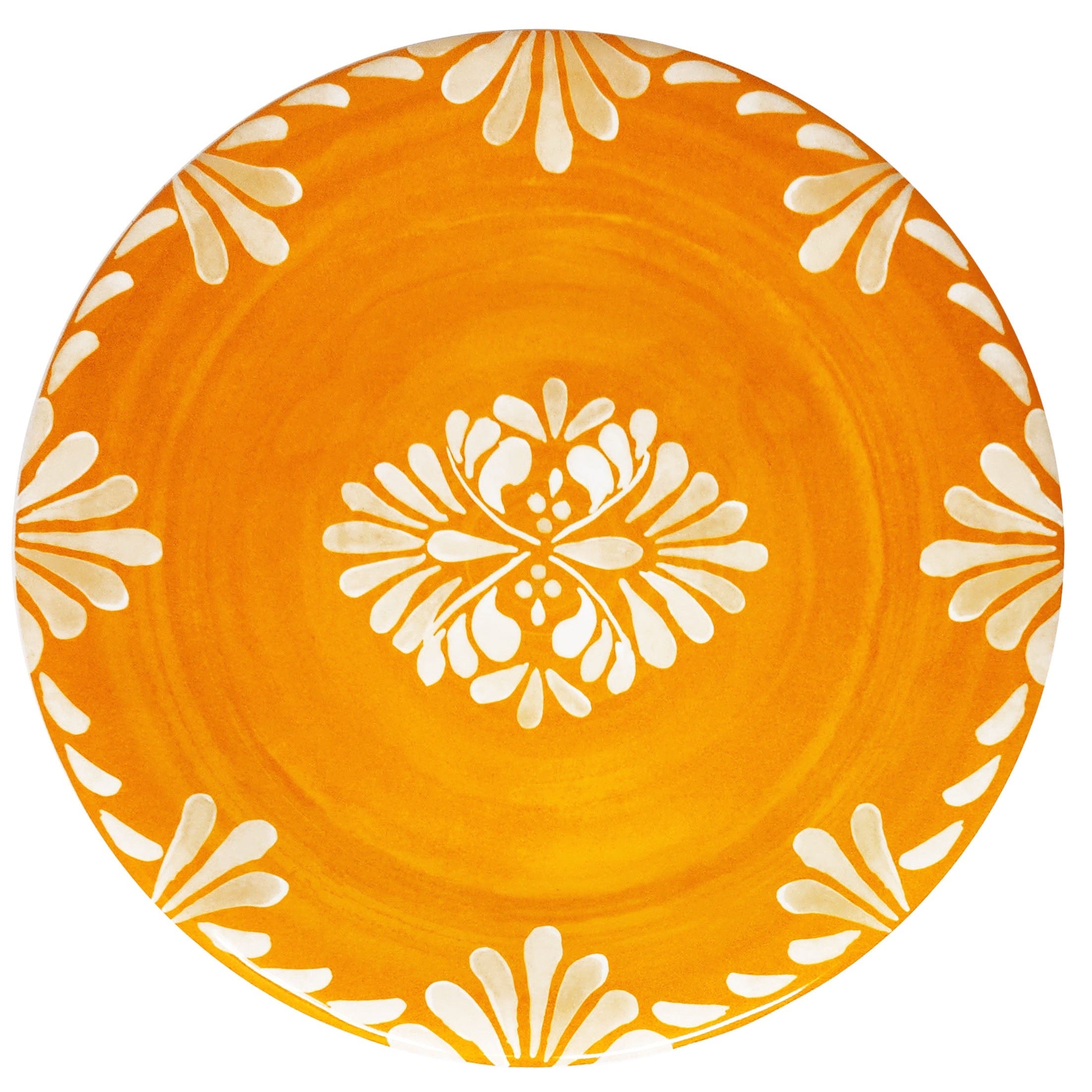 Le Cadeaux Paloma Orange melamine salad plate, 9-inch, durable and shatter-resistant, Item 339PLO, UPC 810056679095