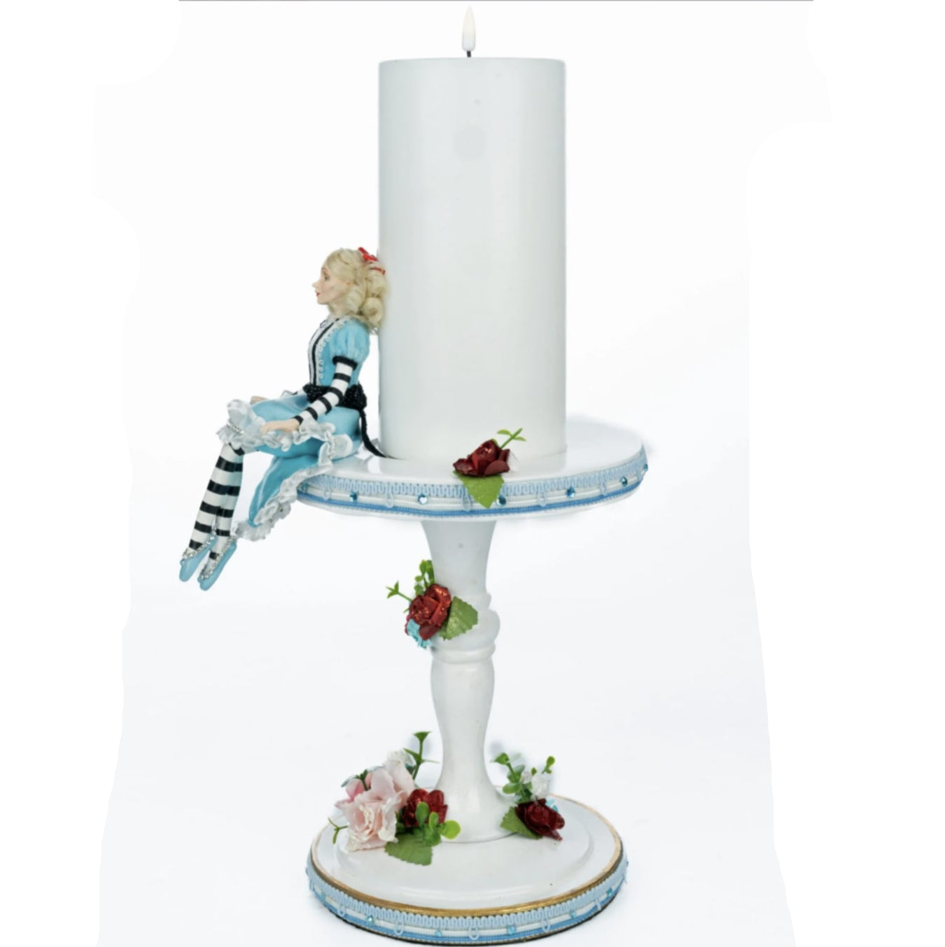 Tiny Blue Alice Pillar Candle - Thumbnail 2