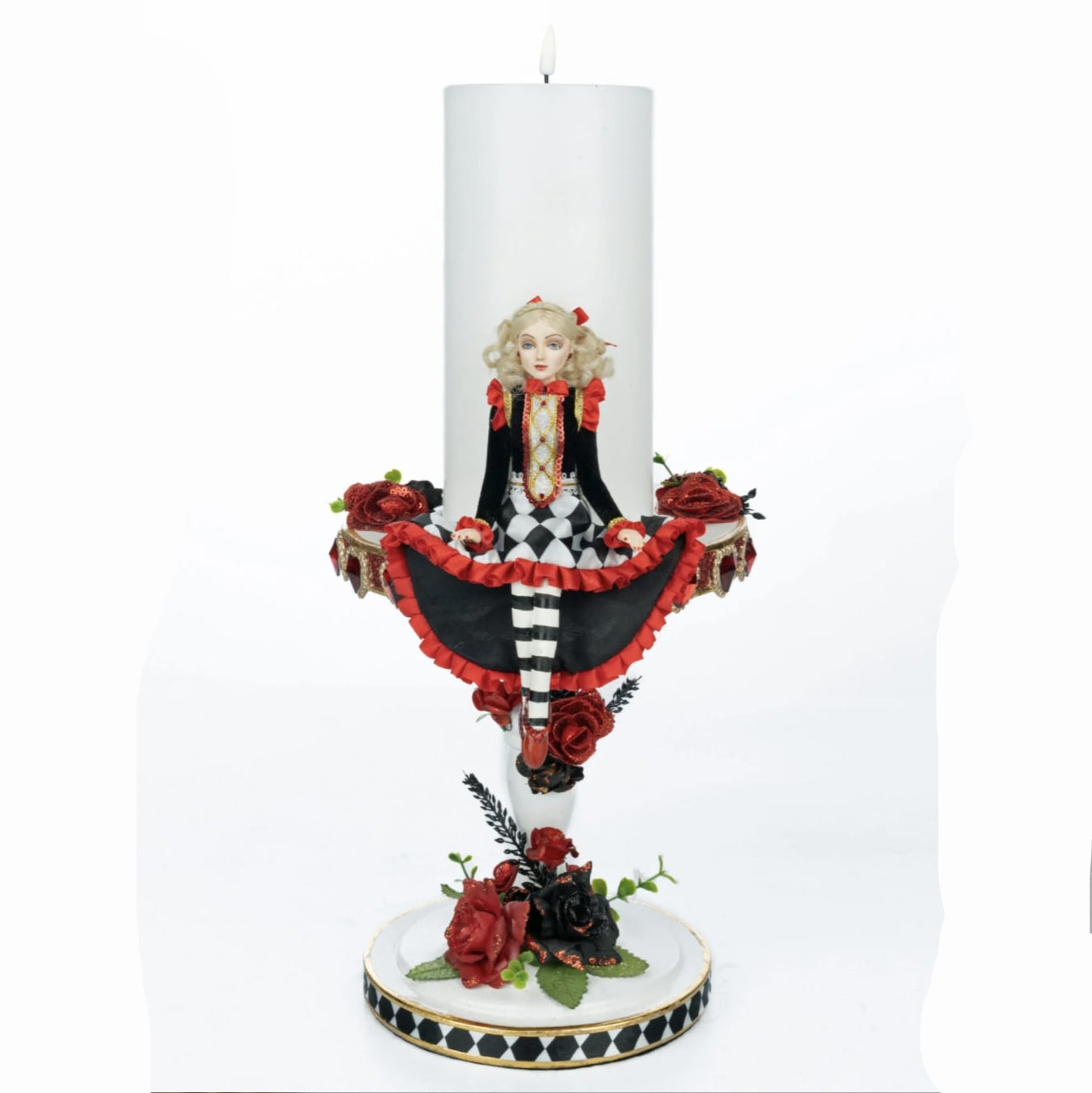 Tiny Red Alice Pillar Candle - Thumbnail 2