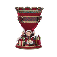 Luxury Christmas elf urn with velvet, gold leaf, and jeweled trims