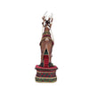 rear view of katherines collection festive Christmas reindeer figurine with plaid and gemstone details
