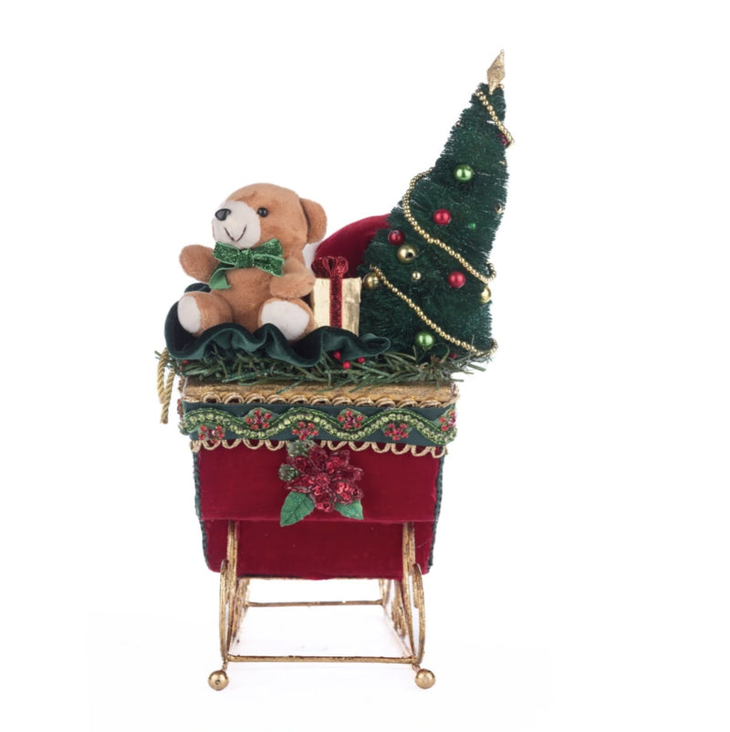 Katherines Collection Santa in Plaid Sleigh with Velvet Toy Bag – Katherine’s Collection Christmas 2024