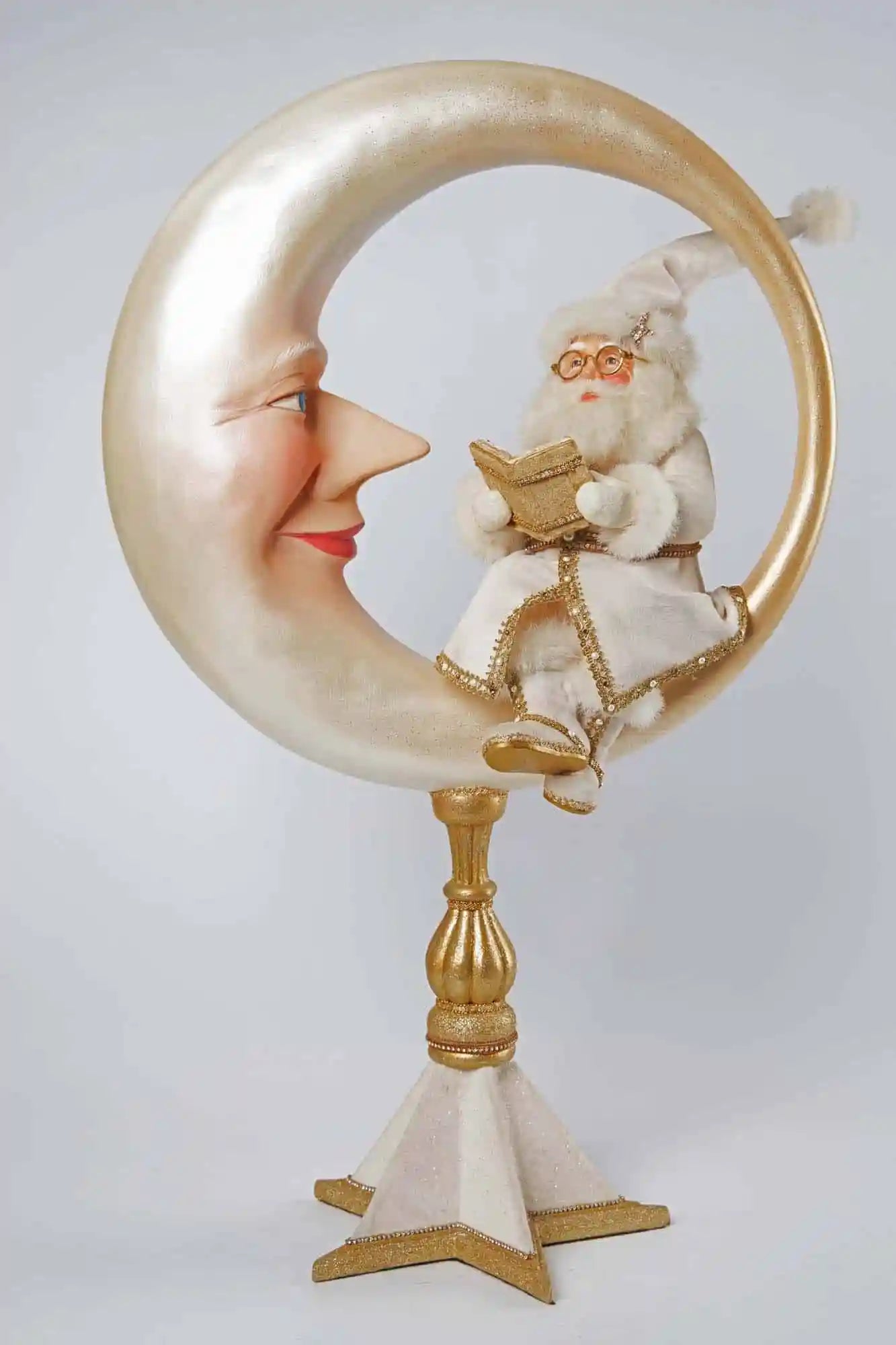 Santa on Moon Tabletop Decor