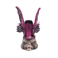 Katherine’s Collection Bat Stiletto Tabletop Figurine 28-428148, UPC 810074127042, gothic Halloween shoe décor.