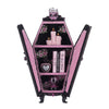 Katherine’s Collection Coffin Cabinet Menagerie with roses, skulls, and pink velvet interior, SKU 28-428153.