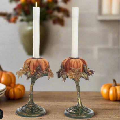 Harvest Forage Pumpkin Candle Holder Set - Thumbnail 2