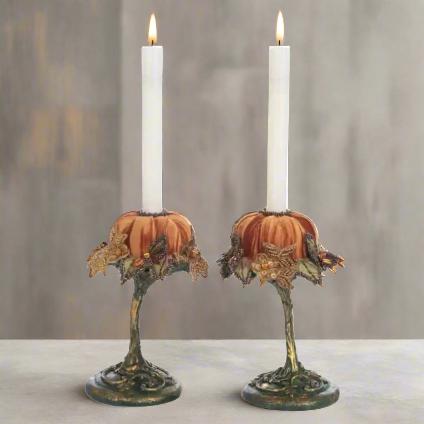 katherines-collection-forest-Pumpkin-Candle-Holder-Set-item-28-328878-shown-with-taper-candles