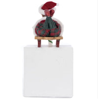 Back view of Holiday Magic Laying Elf on Sled Stocking Holder by Katherine’s Collection