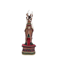 rear view of katherines collection luxury holiday magic Christmas reindeer décor with jeweled poinsettias