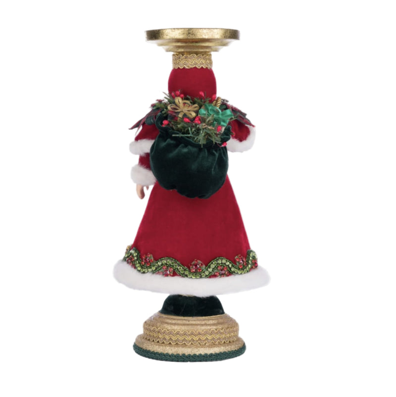 Back view of Katherine’s Collection Santa Candlestick