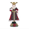 Front view of Katherine’s Collection Holiday Magic Santa Candlestick with toy bag