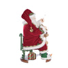 Right-side-close-up of jeweled velvet coat on Holiday Magic Santa With Marionette