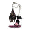 Katherine’s Collection Lacey Bat Luminary front view, handcrafted Halloween bat with lace wings, jewels, and velvet base.