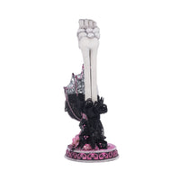 Side view of Katherine’s Collection Lacey Bat Luminary, Pink Panic Possession 2024, with jeweled lace wings and sculpted detail.