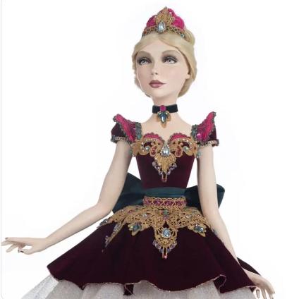 view-of-bust-katherines-collection-nutcracker-christmas-collection-Sugar-Plum-Ballerina-Standing-Doll