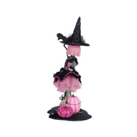 Back view of Katherine’s Collection Pink Panic Passion Rosalie Blackthorne tabletop Halloween decor