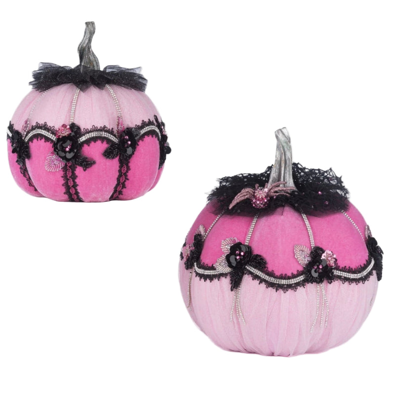 Katherine’s Collection Pink Passion Floral Pumpkins two-piece set with velvet and tulle covering.