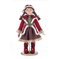 Front view of Katherine’s Collection Sprinkle O Magic Girl Elf in velvet and plaid