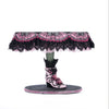 Right side view of Katherine’s Collection Witch Boots Cake Plate, showing hand-painted witch boot base with rhinestone accents.