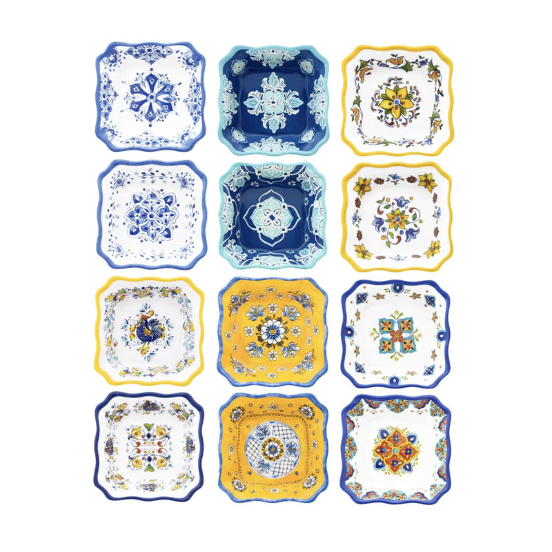 Le Cadeaux 12-piece assorted condiment bowls set front view, upc 810266032567, item number 