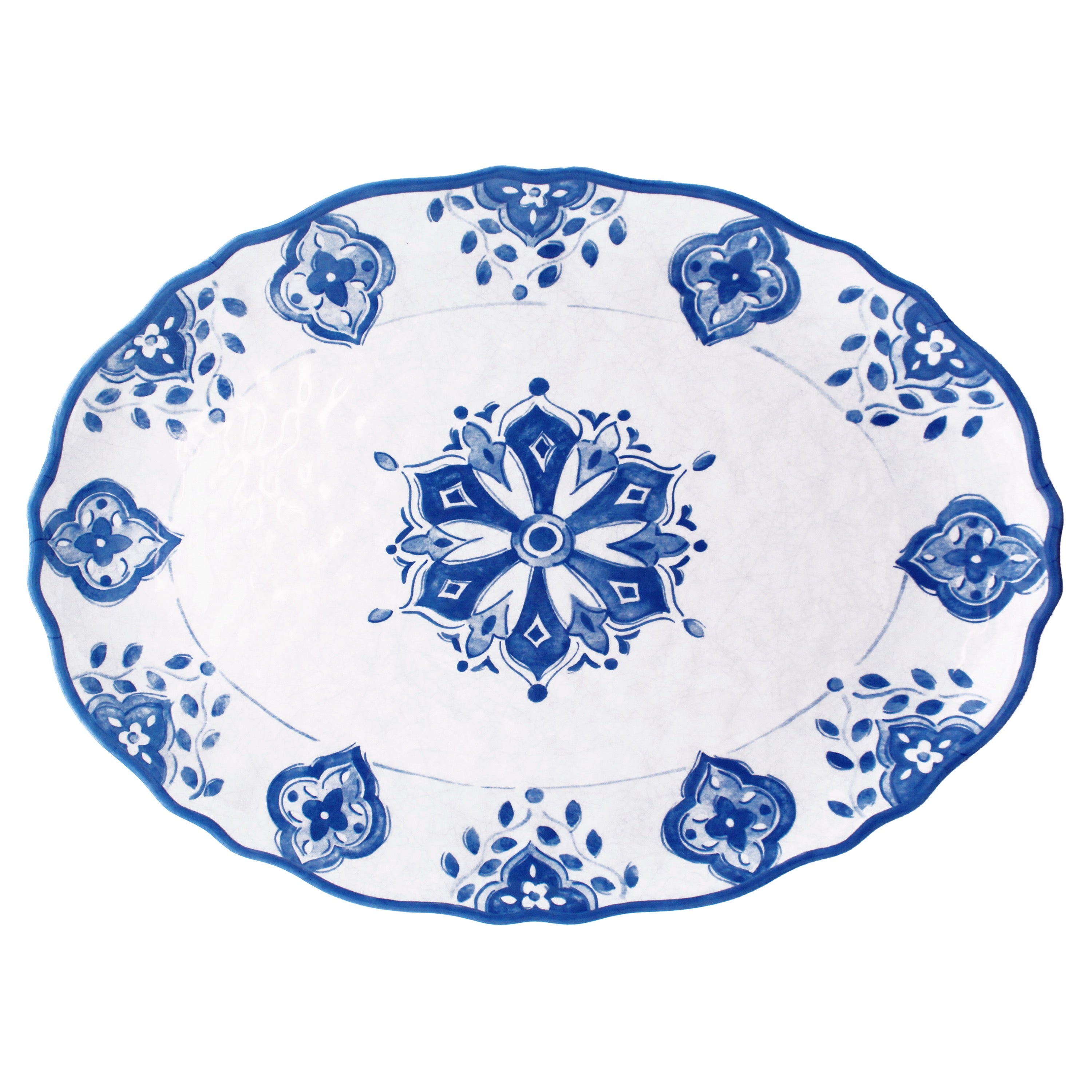 Le Cadeaux Moroccan Blue Oval Platter