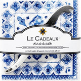 le-cadeaux-moroccan-blue-cocktail-napkin-set-of-20-with-laguiole-mini-cheese-knife-CCGS-256MRCB