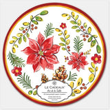 le-cadeaux-double-sided-heavyweight-paper-coasters-noelle-poinsetta-pinecone-christmas-holiday