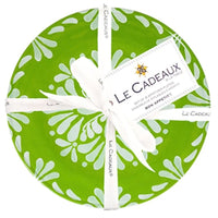 Le Cadeaux Paloma Green appetizer plates set of 4 melamine 6.5 inch