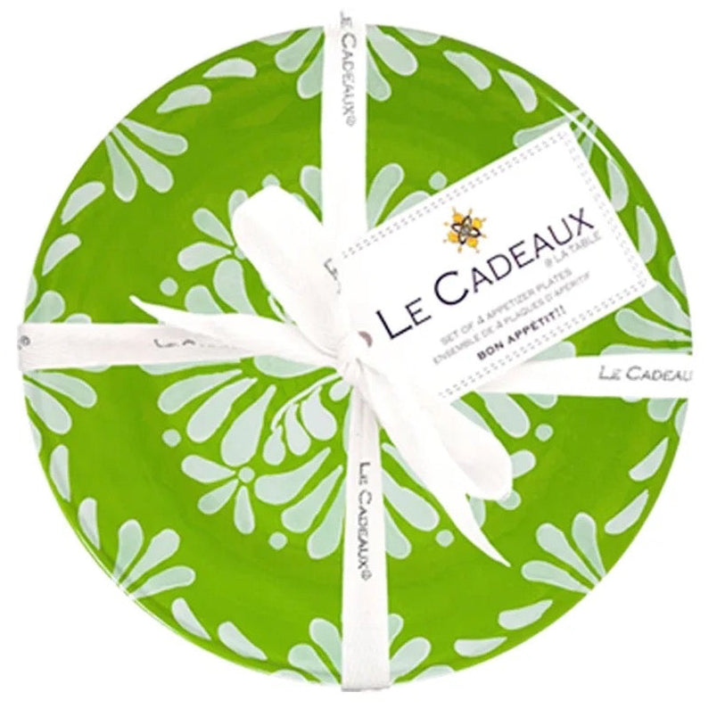 Le Cadeaux Paloma Green appetizer plates set of 4 melamine 6.5 inch