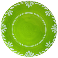 Le Cadeaux Paloma Green melamine dinner plate for indoor and outdoor entertaining
