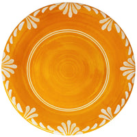 Le Cadeaux Paloma Orange melamine dinner plate 11 inch etched texture outdoor dinnerware Item 337PLO UPC 810056679088