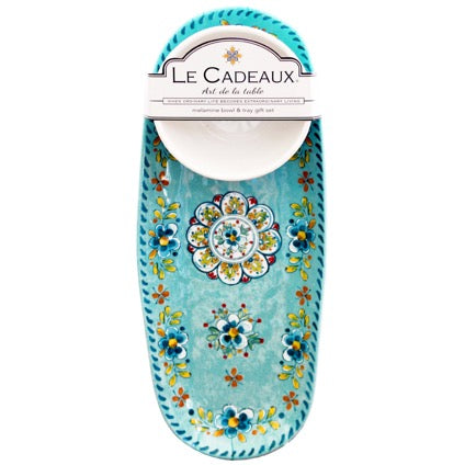 le_cadeaux_304MADT_Madrid_Turquoise_Bowl_and_Tray_Gift_Set