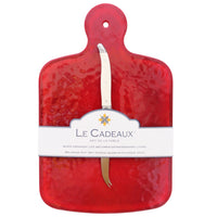 Le Cadeaux Garnet Cheseboard and cheese knife set packaging on a white background