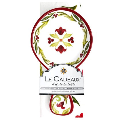 Vischio Spoon Rest with Matching Tea Towel Gift Set - Thumbnail 2