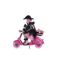 Limited edition Rosalie riding pink Vespa Halloween decoration by Katherine’s Collection left hand view