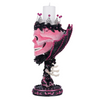 Katherine’s Collection Item 28-428155 Skull Pillar Candle Holder with candle.