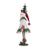 left Side profile showing boucle jacket and holly leaf detail on Papa Winterberry Santa Doll, Katherines Collection, SKU 28-428336, GTIN 810074128254.