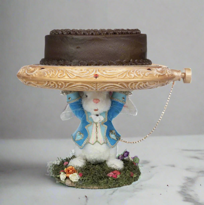 Collectible White Rabbit Cake Plate 28-428118 GTIN 810074126823 from Katherine’s Collection limited edition