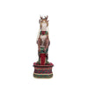 front view of katherines collection luxury Christmas reindeer décor with jeweled poinsettias