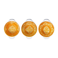 Le Cadeaux orange dip bowls with handles textured melamine set