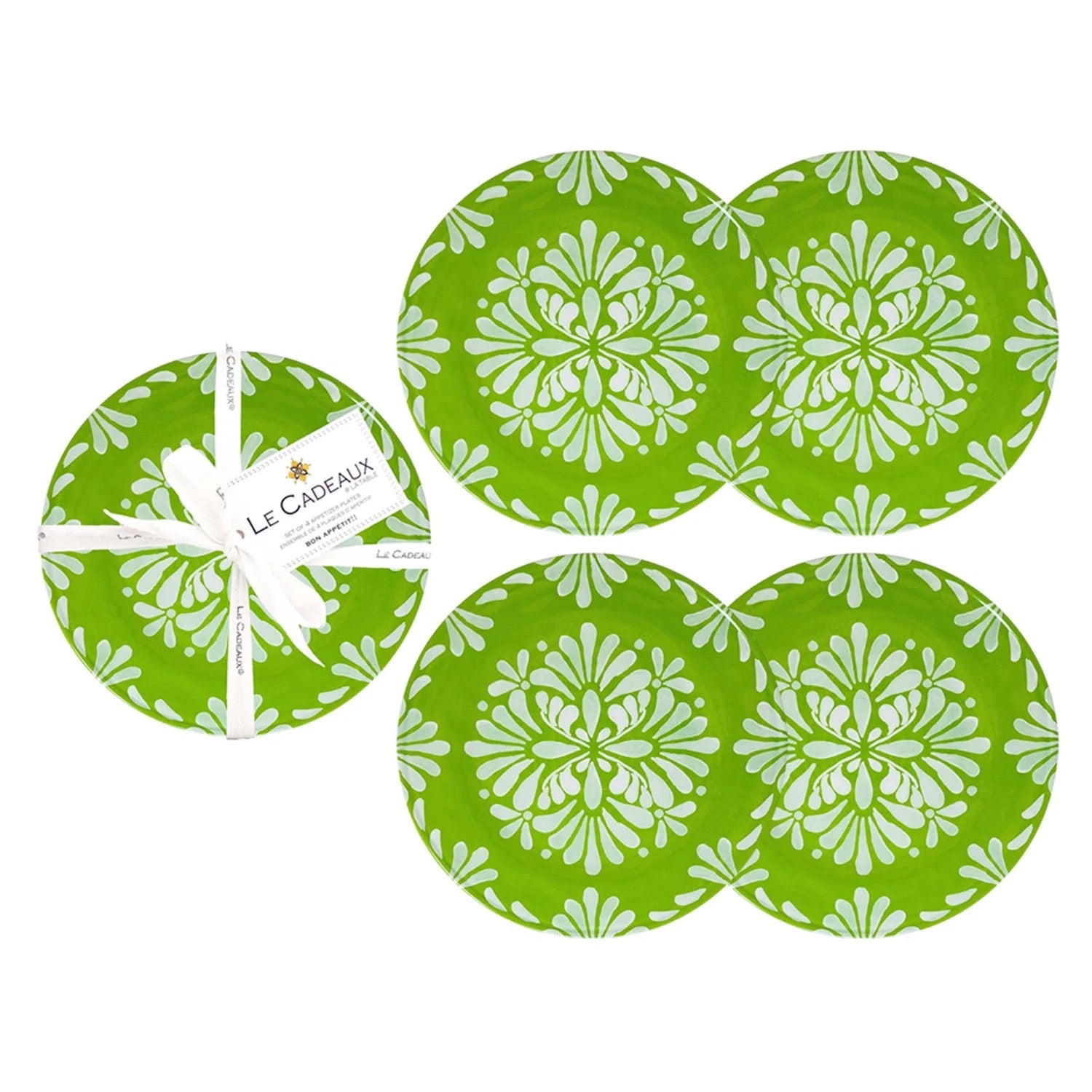 green melamine appetizer plates for outdoor entertaining set of 4