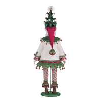 Santa displayed on included doll stand, Katherines Collection Papa Winterberry Santa Doll, SKU 28-428336, GTIN 810074128254 back view 