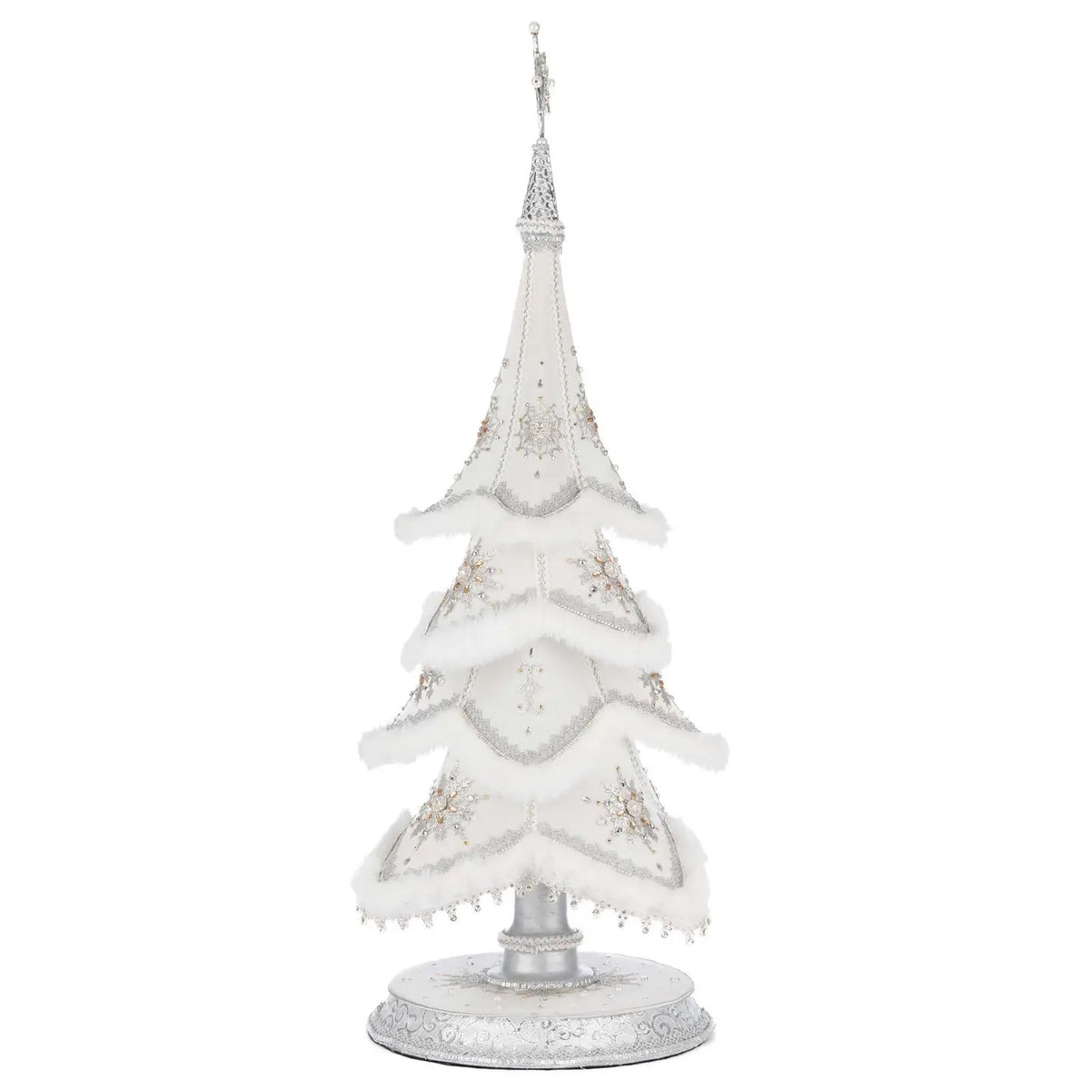 Silver Bells of Brilliance tabletop Christmas tree by Katherine’s Collection, item 28-528759, UPC 810187070990