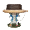 White Rabbit Cake Stand 28-428118 GTIN 810074126823 holding giant golden pocket watch base centerpiece