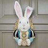 Katherine’s Collection White Rabbit Door Knocker 28-428129 GTIN 810074126908 with blue hearts on sleeves