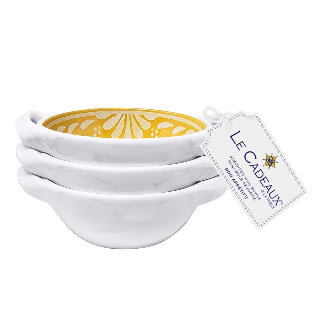 small melamine serving bowls set for entertaining yellow Paloma