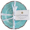 Le Cadeaux Antiqua Turquoise Appetizer Plate Set 